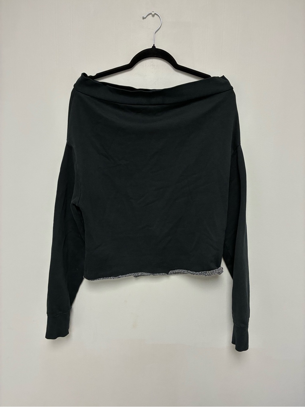 Cheap Monday black off the shoulder long sleeve top in size S